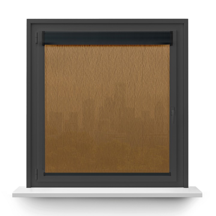 Roleta w kasecie PCV Gładka Przyciemniająca Bambus bez prowadnic Brązowa 323