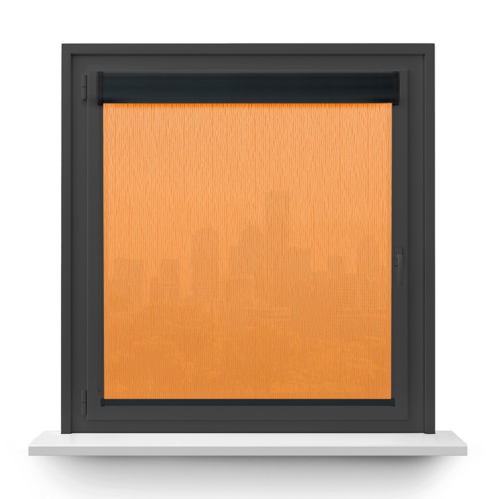 Roleta w kasecie PCV Gładka Przyciemniająca Bambus bez prowadnic Pomarańczowa 327