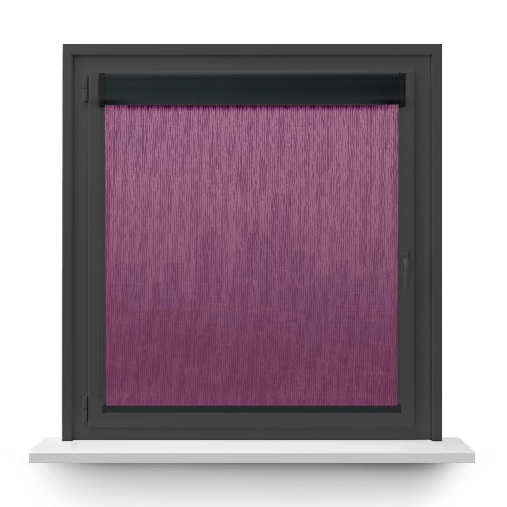 Roleta w kasecie PCV Gładka Przyciemniająca Bambus bez prowadnic Fioletowa 330