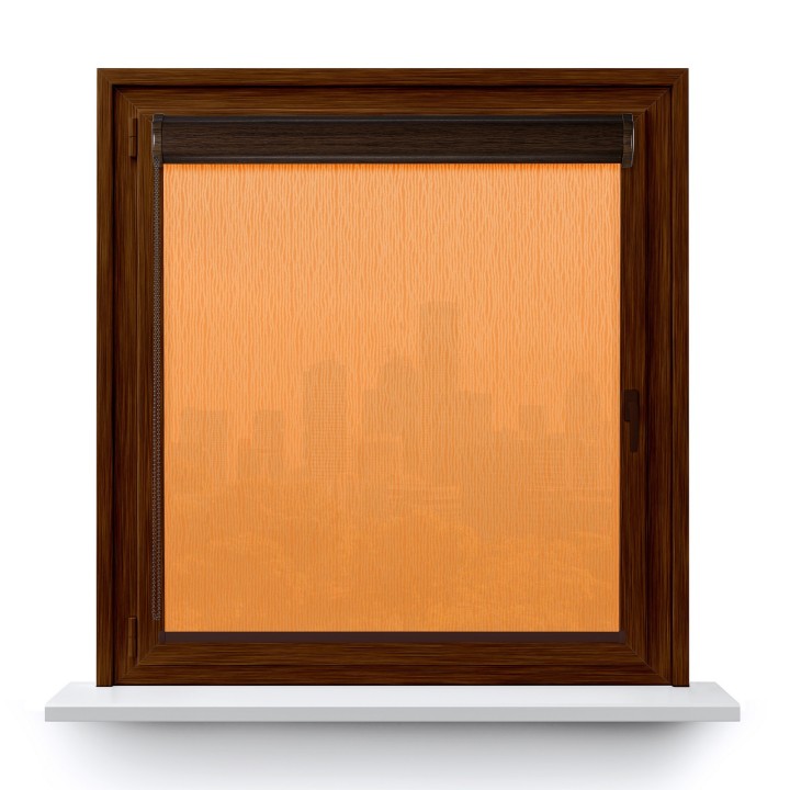 Roleta w kasecie PCV Gładka Przyciemniająca Bambus bez prowadnic Pomarańczowa 327