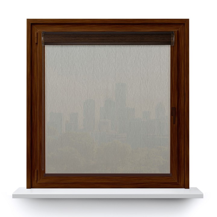 Roleta w kasecie PCV Gładka Przyciemniająca Bambus bez prowadnic Szara 328