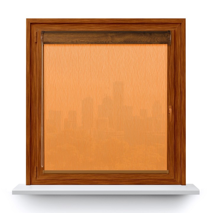 Roleta w kasecie PCV Gładka Przyciemniająca Bambus bez prowadnic Pomarańczowa 327