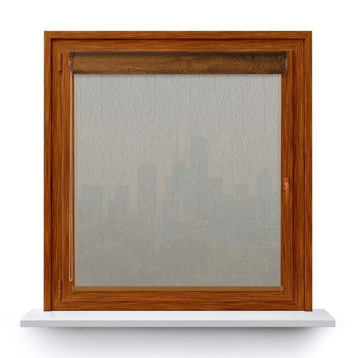 Roleta w kasecie PCV Gładka Przyciemniająca Bambus bez prowadnic Szara 328