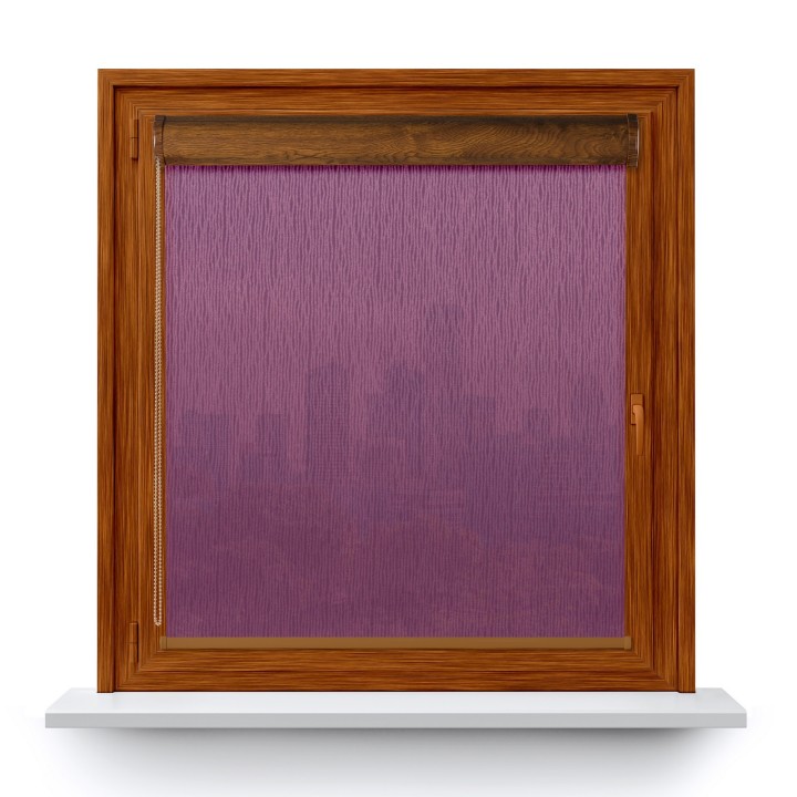 Roleta w kasecie PCV Gładka Przyciemniająca Bambus bez prowadnic Fioletowa 330