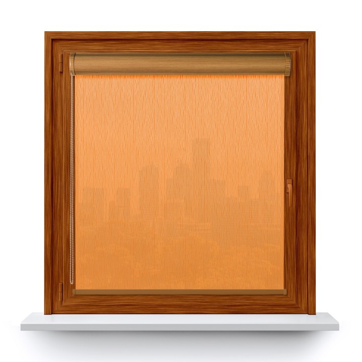 Roleta w kasecie PCV Gładka Przyciemniająca Bambus bez prowadnic Pomarańczowa 327