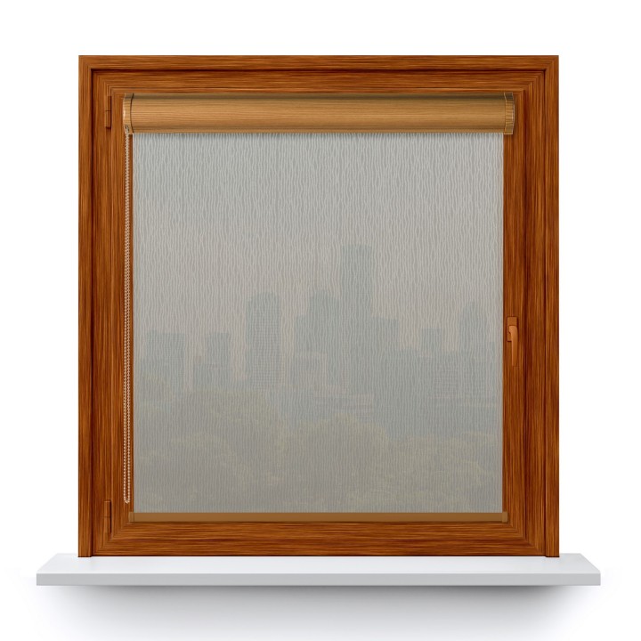 Roleta w kasecie PCV Gładka Przyciemniająca Bambus bez prowadnic Szara 328