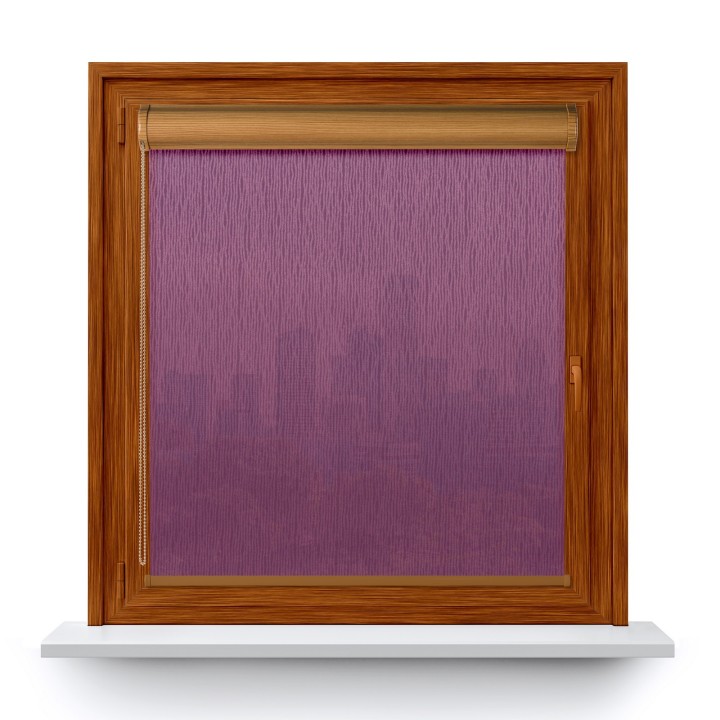 Roleta w kasecie PCV Gładka Przyciemniająca Bambus bez prowadnic Fioletowa 330