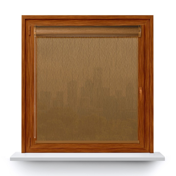 Roleta w kasecie PCV Gładka Przyciemniająca Bambus bez prowadnic Brązowa 323