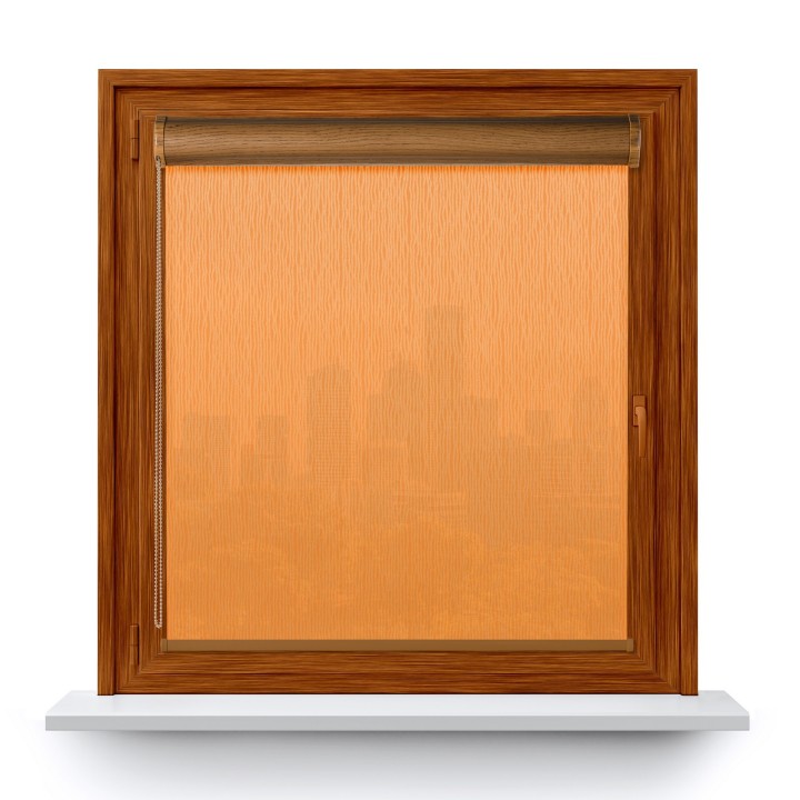 Roleta w kasecie PCV Gładka Przyciemniająca Bambus bez prowadnic Pomarańczowa 327