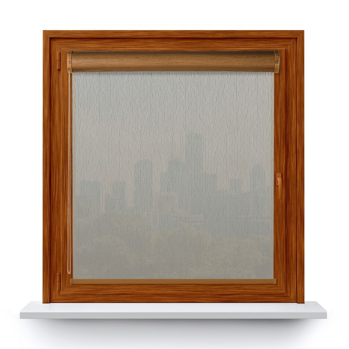 Roleta w kasecie PCV Gładka Przyciemniająca Bambus bez prowadnic Szara 328