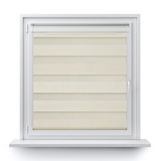 Roleta w kasecie PCV Dzień Noc Przyciemniająca Romance bez prowadnic Kremowa 1023