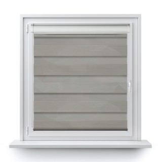 Roleta w kasecie PCV Dzień Noc Przyciemniająca Romance bez prowadnic Szara 1045