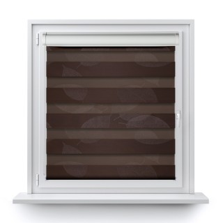 Roleta w kasecie PCV Dzień Noc Przyciemniająca Romance bez prowadnic Brązowa 1087