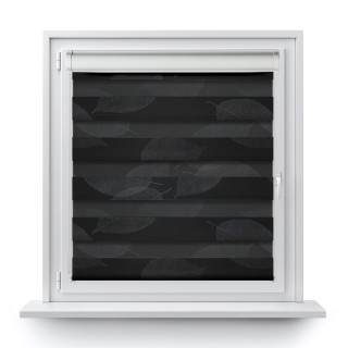 Roleta w kasecie PCV Dzień Noc Przyciemniająca Romance bez prowadnic Czarna 1097