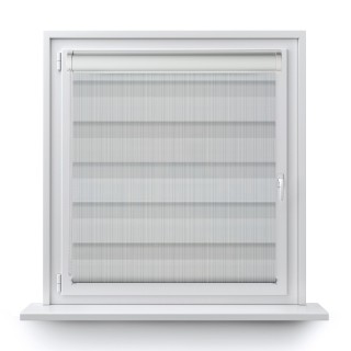 Roleta w kasecie PCV Dzień Noc Przyciemniająca Organza bez prowadnic Szara 1