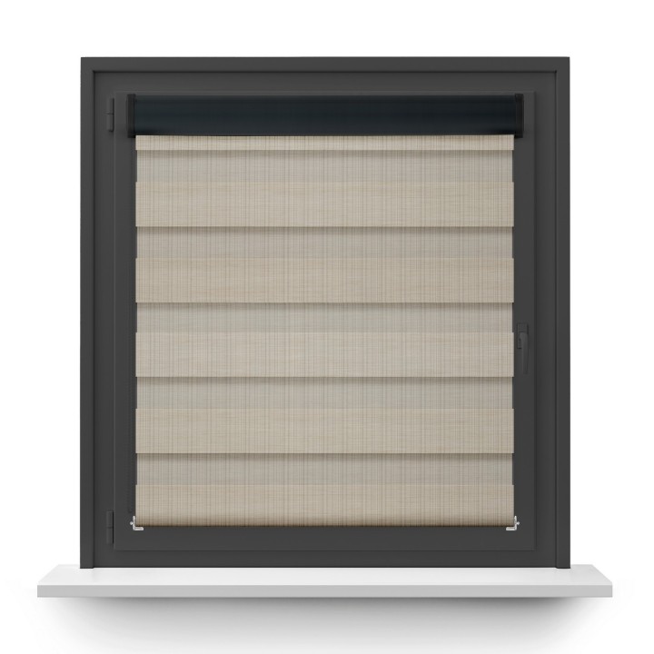 Roleta w kasecie PCV Dzień Noc Przyciemniająca Organza bez prowadnic Beżowa 2