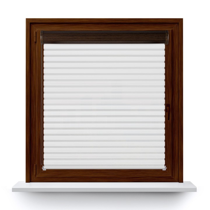 Roleta w kasecie PCV Dzień Noc Przyciemniająca Modern bez prowadnic Biała 1801