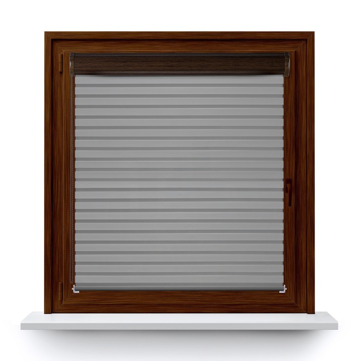 Roleta w kasecie PCV Dzień Noc Przyciemniająca Modern bez prowadnic Szara 1804