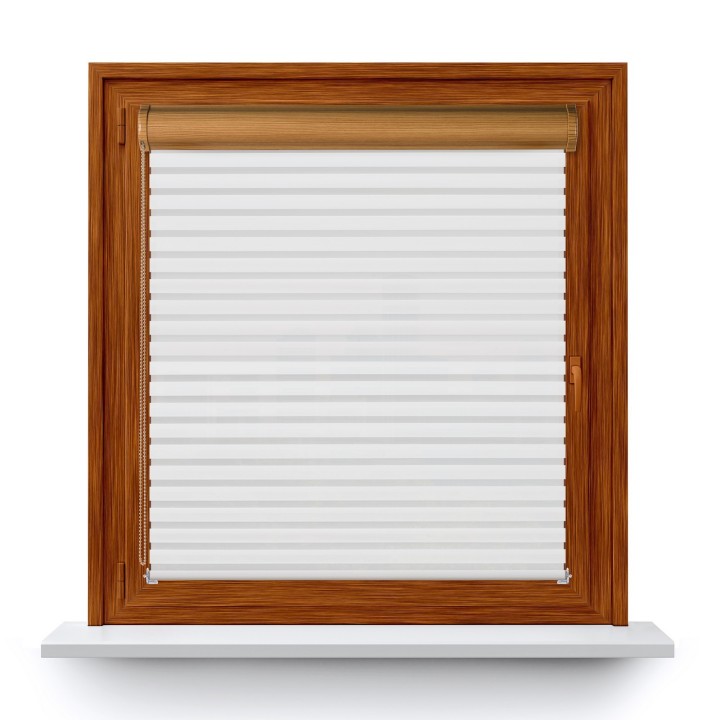 Roleta w kasecie PCV Dzień Noc Przyciemniająca Modern bez prowadnic Biała 1801