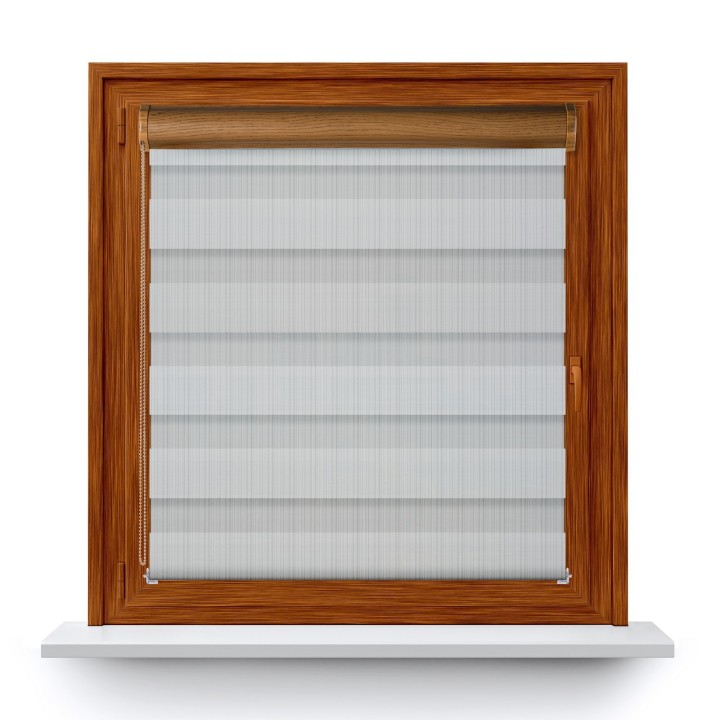 Roleta w kasecie PCV Dzień Noc Przyciemniająca Organza bez prowadnic Szara 1