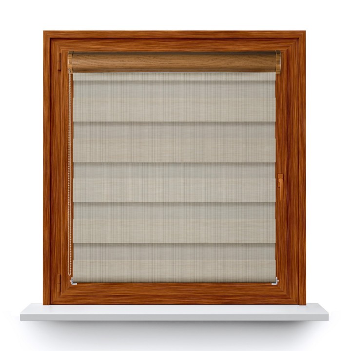 Roleta w kasecie PCV Dzień Noc Przyciemniająca Organza bez prowadnic Beżowa 2