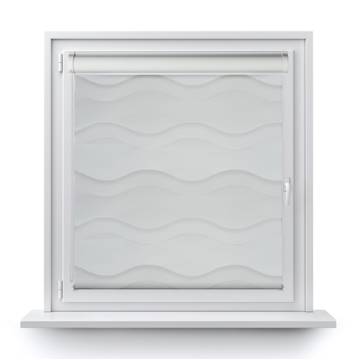 Roleta w kasecie PCV Dzień Noc Przyciemniająca Fala bez prowadnic Biała 1