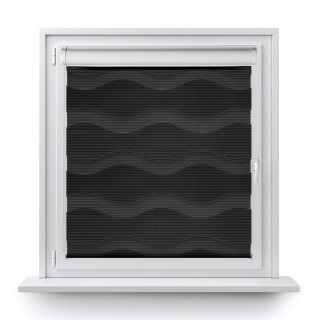 Roleta w kasecie PCV Dzień Noc Przyciemniająca Fala bez prowadnic Grafit 04