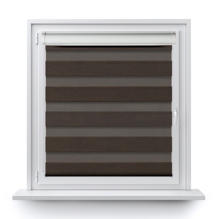 Roleta w kasecie PCV Dzień Noc Przyciemniająca Forest bez prowadnic Ciemnobrązowa 9209