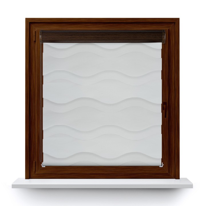 Roleta w kasecie PCV Dzień Noc Przyciemniająca Fala bez prowadnic Biała Gl01