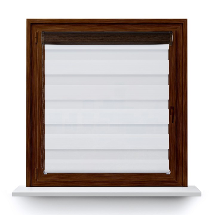 Roleta w kasecie PCV Dzień Noc Przyciemniająca Forest bez prowadnic Biała 9201