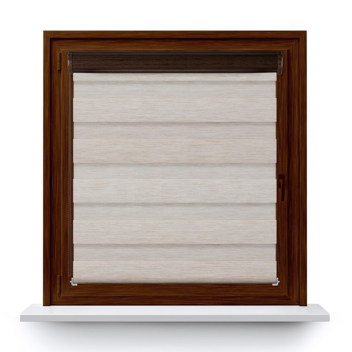 Roleta w kasecie PCV Dzień Noc Przyciemniająca Forest bez prowadnic Beżowa 9208