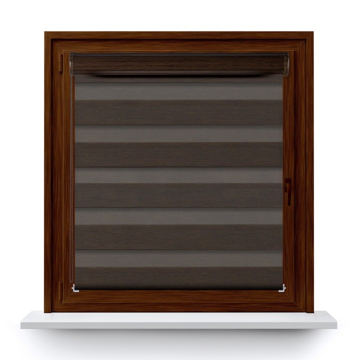 Roleta w kasecie PCV Dzień Noc Przyciemniająca Forest bez prowadnic Ciemnobrązowa 9209