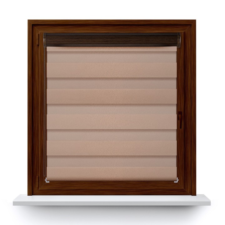 Roleta w kasecie PCV Dzień Noc Przyciemniająca Glossy Elegance bez prowadnic Brązowa 15898