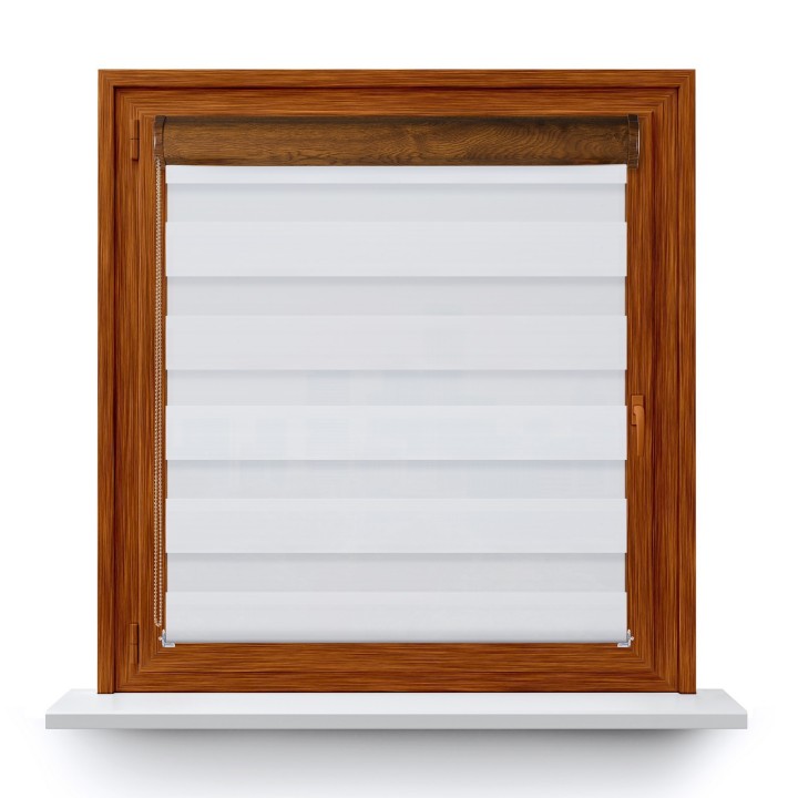 Roleta w kasecie PCV Dzień Noc Przyciemniająca Forest bez prowadnic Biała 9201