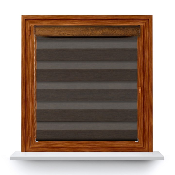 Roleta w kasecie PCV Dzień Noc Przyciemniająca Forest bez prowadnic Ciemnobrązowa 9209