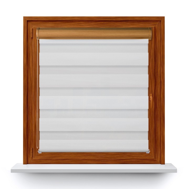 Roleta w kasecie PCV Dzień Noc Przyciemniająca Essential bez prowadnic Biała 1701