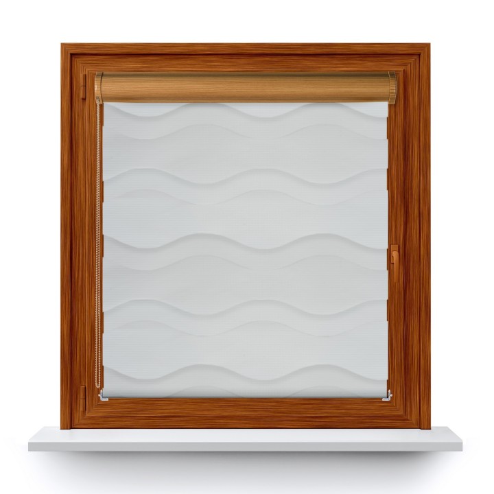 Roleta w kasecie PCV Dzień Noc Przyciemniająca Fala bez prowadnic Biała Gl01