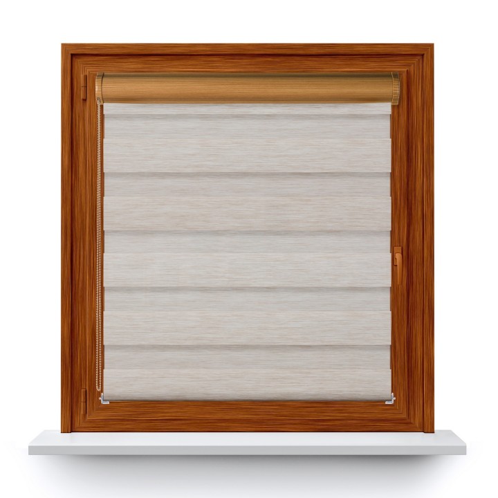 Roleta w kasecie PCV Dzień Noc Przyciemniająca Forest bez prowadnic Beżowa 9208