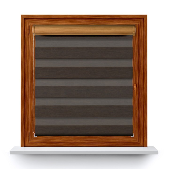 Roleta w kasecie PCV Dzień Noc Przyciemniająca Forest bez prowadnic Ciemnobrązowa 9209