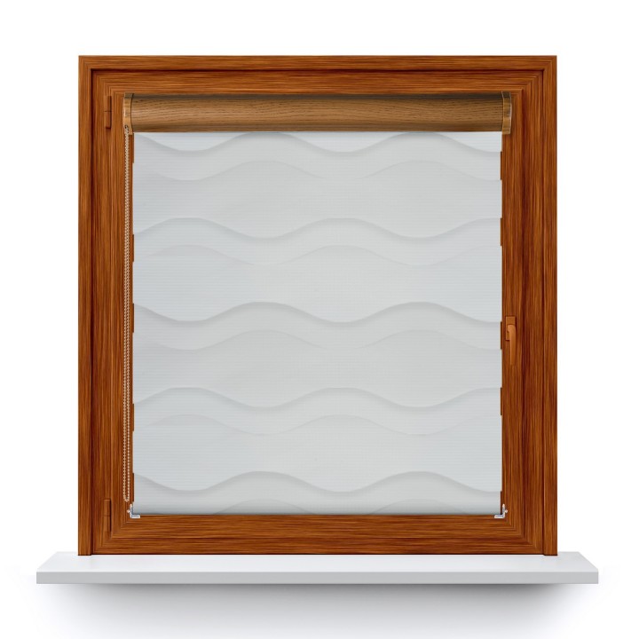 Roleta w kasecie PCV Dzień Noc Przyciemniająca Fala bez prowadnic Biała 1