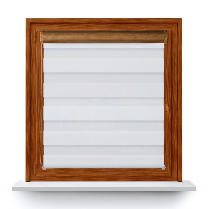 Roleta w kasecie PCV Dzień Noc Przyciemniająca Forest bez prowadnic Biała 9201