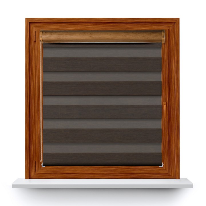 Roleta w kasecie PCV Dzień Noc Przyciemniająca Forest bez prowadnic Ciemnobrązowa 9209