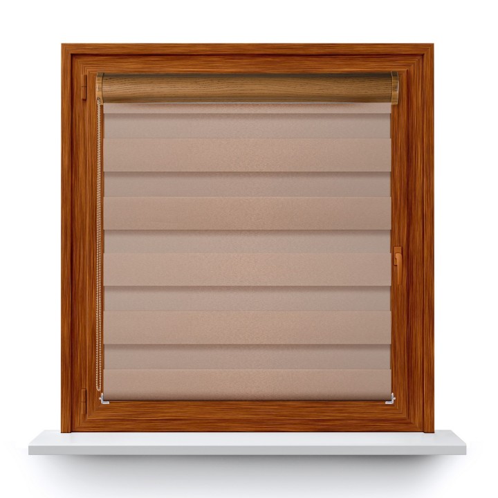 Roleta w kasecie PCV Dzień Noc Przyciemniająca Glossy Elegance bez prowadnic Brązowa 15898