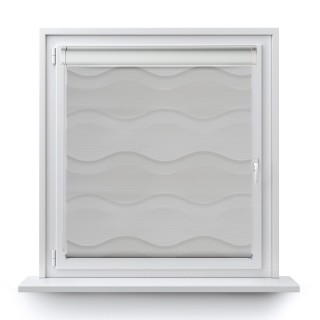 Roleta w kasecie PCV Dzień Noc Przyciemniająca Fala bez prowadnic Szara 2