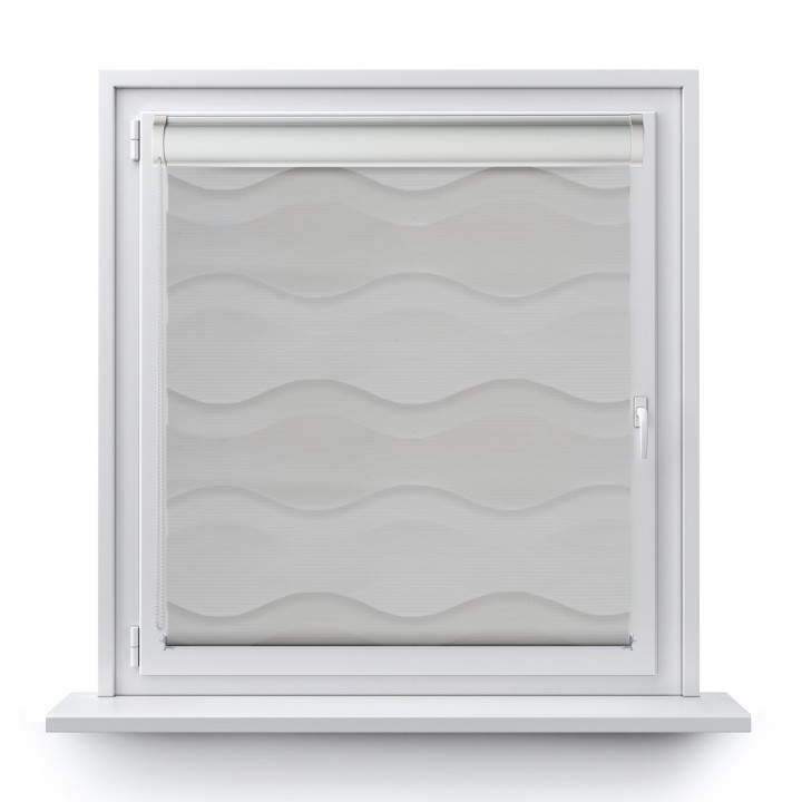 Roleta w kasecie PCV Dzień Noc Przyciemniająca Fala bez prowadnic Szara 2