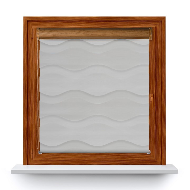 Roleta w kasecie PCV Dzień Noc Przyciemniająca Fala bez prowadnic Szara 2