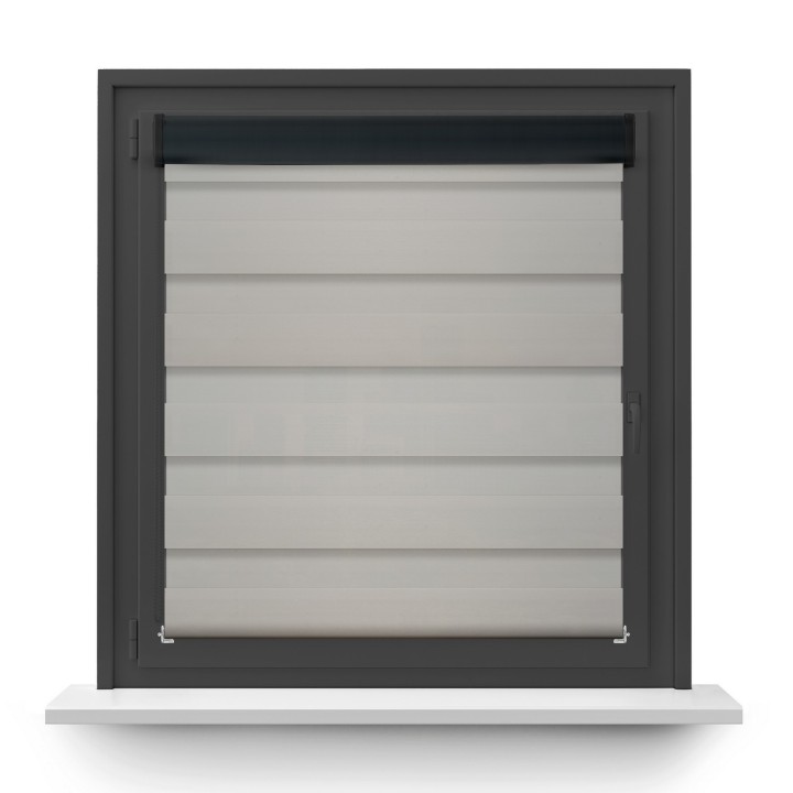 Roleta w kasecie PCV Dzień Noc Przyciemniająca Chic bez prowadnic Szara 6010