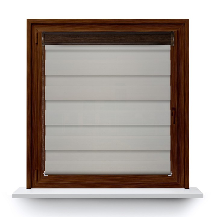 Roleta w kasecie PCV Dzień Noc Przyciemniająca Chic bez prowadnic Szara 6010