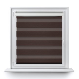 Roleta w kasecie PCV Dzień Noc Przyciemniająca Spotlight bez prowadnic Ciemnobrązowa 2027