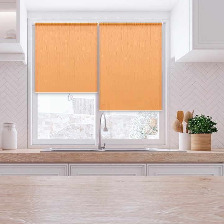 Roleta Mini Gładka Przyciemniająca Bambus Pomarańczowa 327